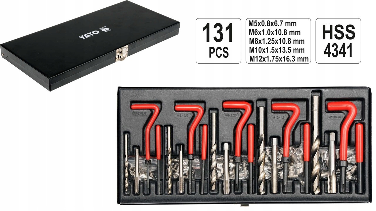 Набор для ремонта резьбы M5 - M12 YATO-1763