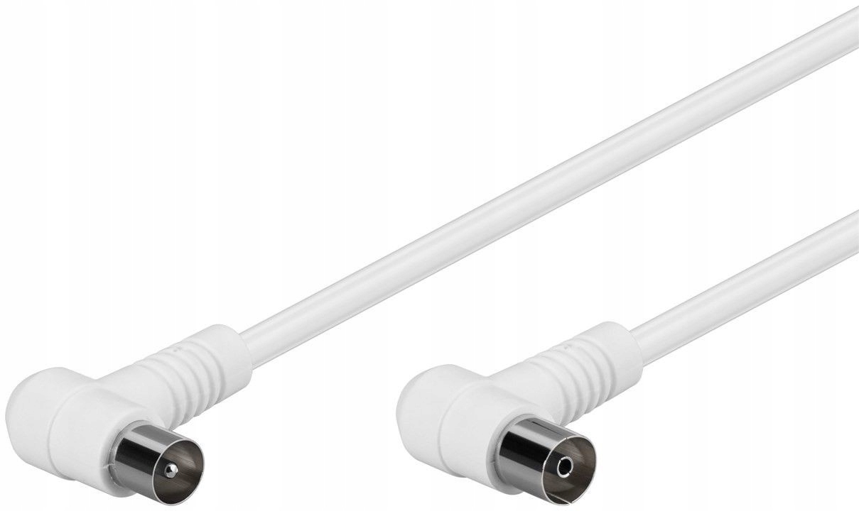 

Kabel antenowy koncentryczny kątowy Tv biały 5m