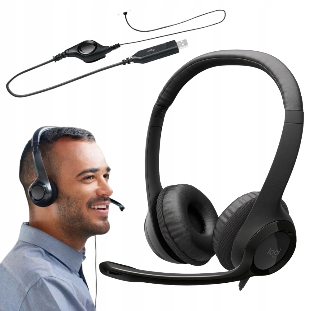 Sluchátka do uší s mikrofonem pro počítačový Notebook Logitech