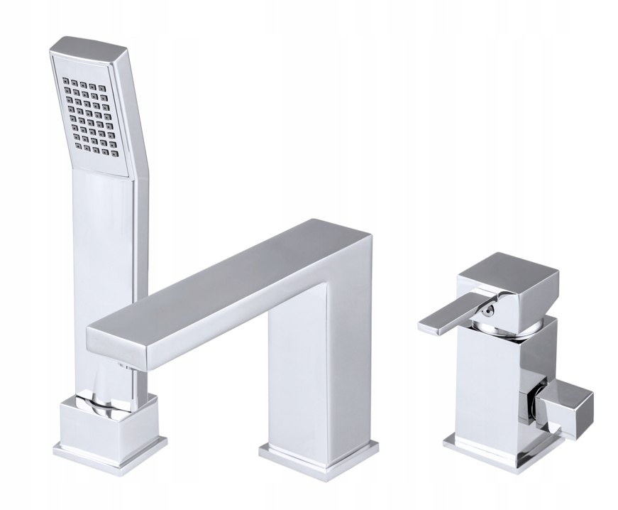 

Bateria Wannowa 3-OTWOROWA Stojąca Chrom Cube