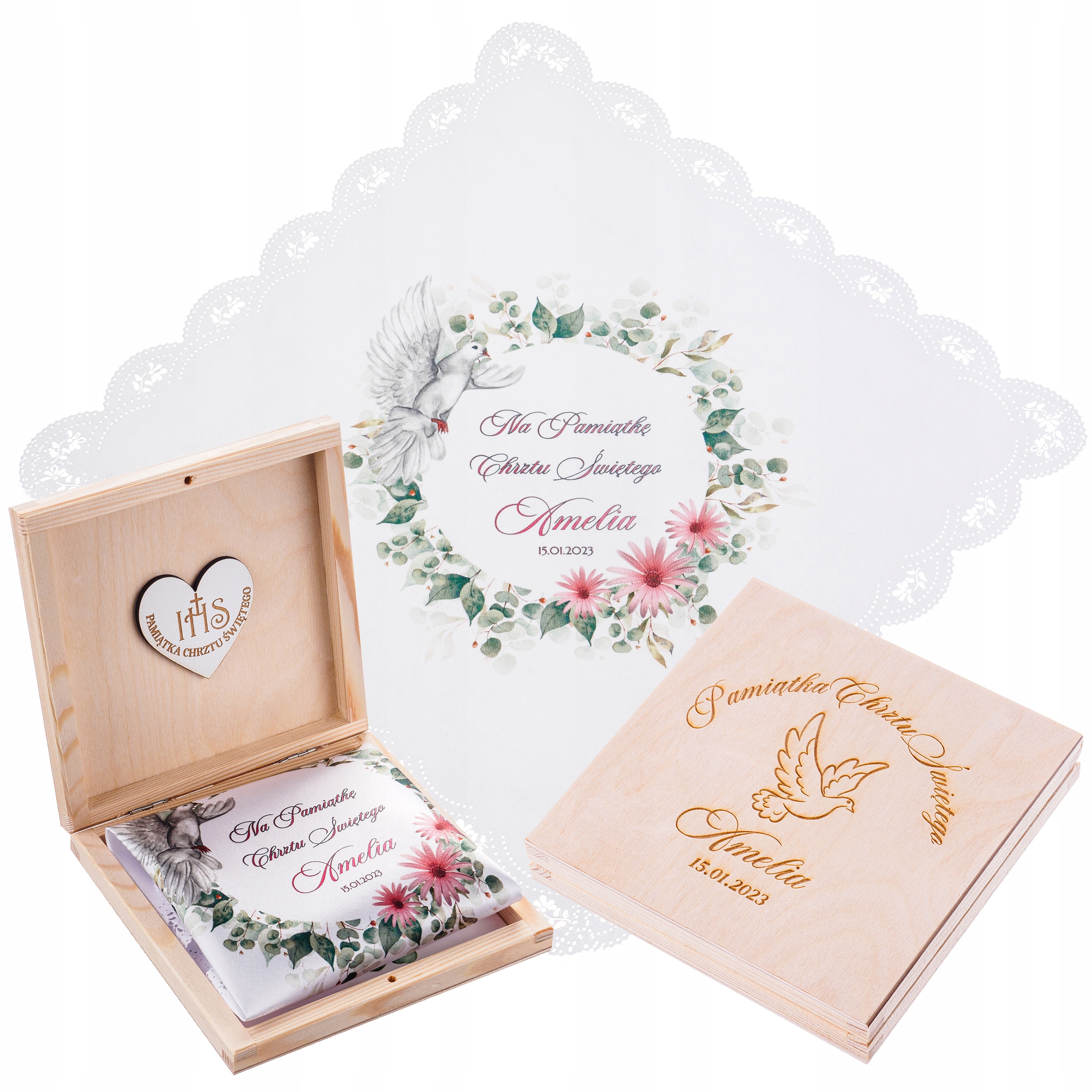 

Szatka Do Chrztu Na Chrzest Pudełko Z Grawerem