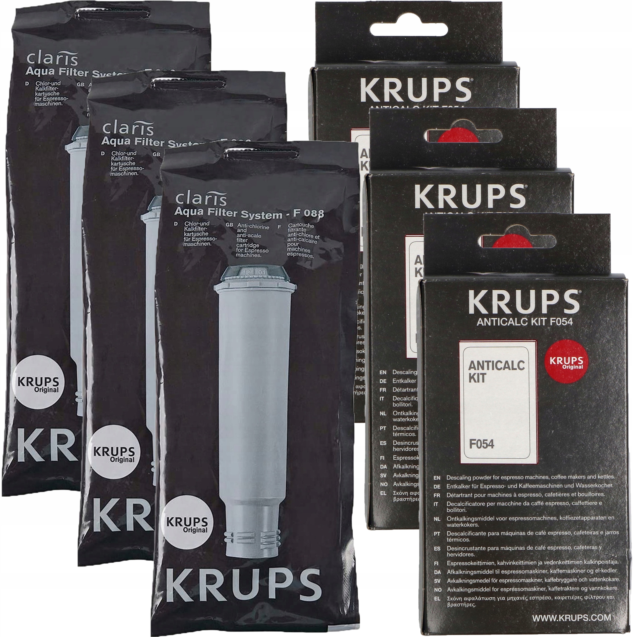 3x Filter na expres Krups Nivona Siemens Bosch Odvápňovač AntiCalc 6x40 g