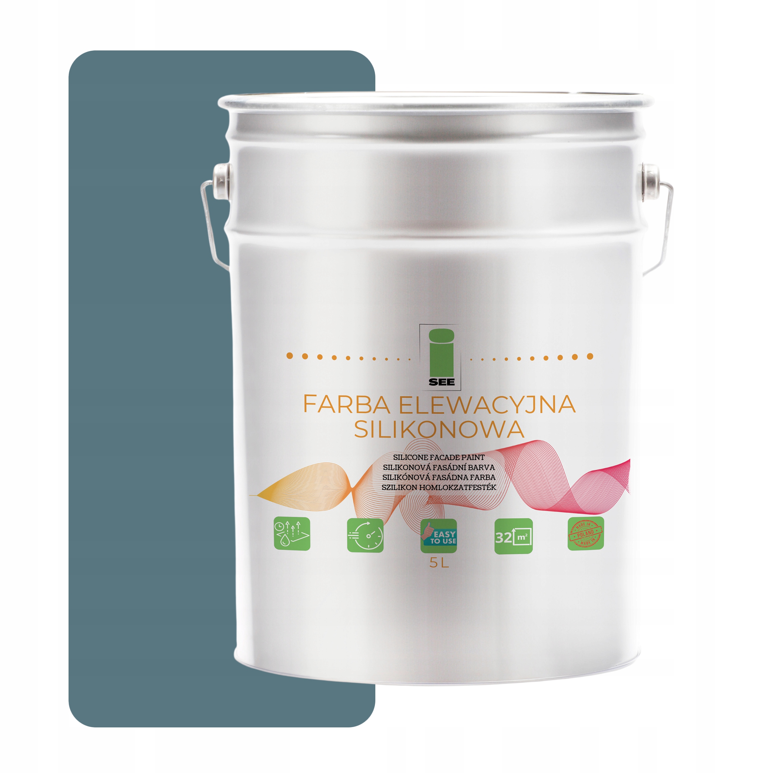 Fasádna Silikónová Fasádna Farba Šedá Bridlicová Tmavá 5 L Antihniloba