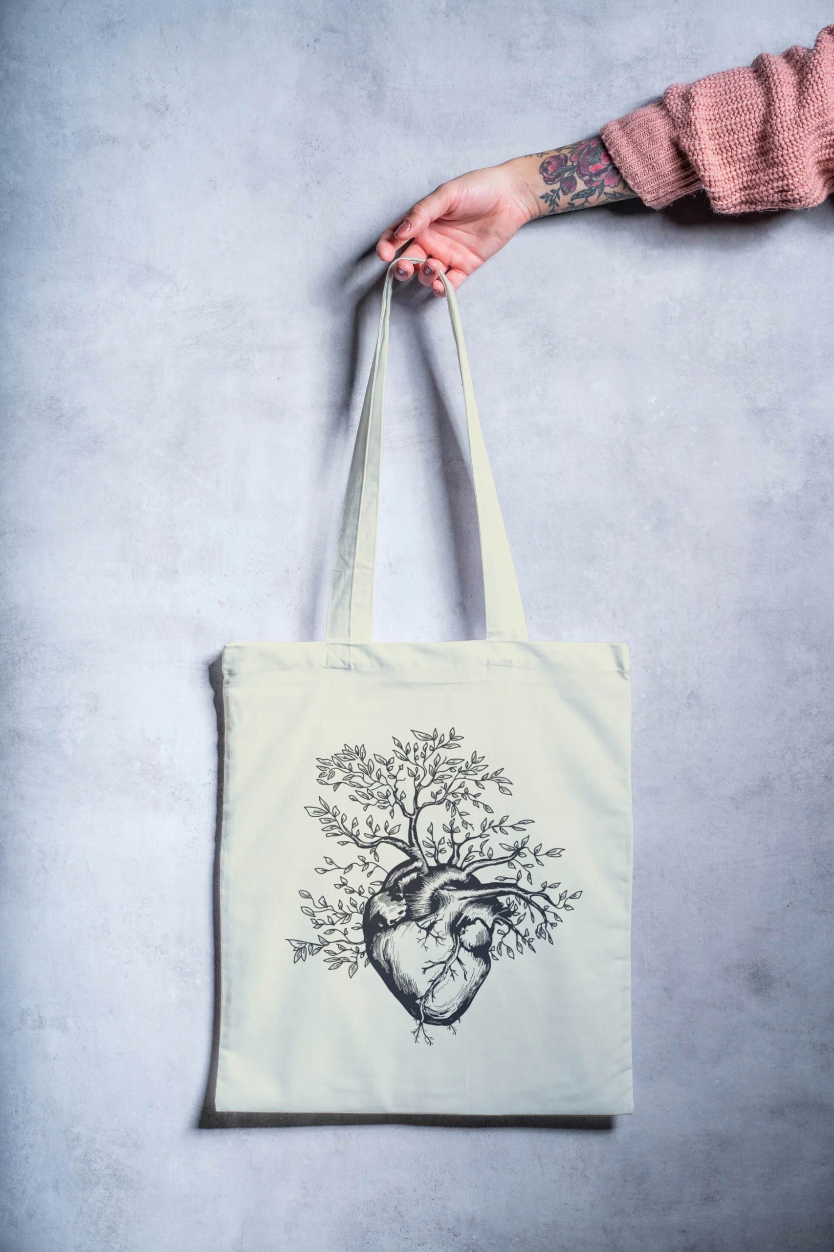 TOREBKA TORBA EKO DAMSKA DUŻA NA RAMIĘ A4 SHOPPER Model ekotorba_drzewo