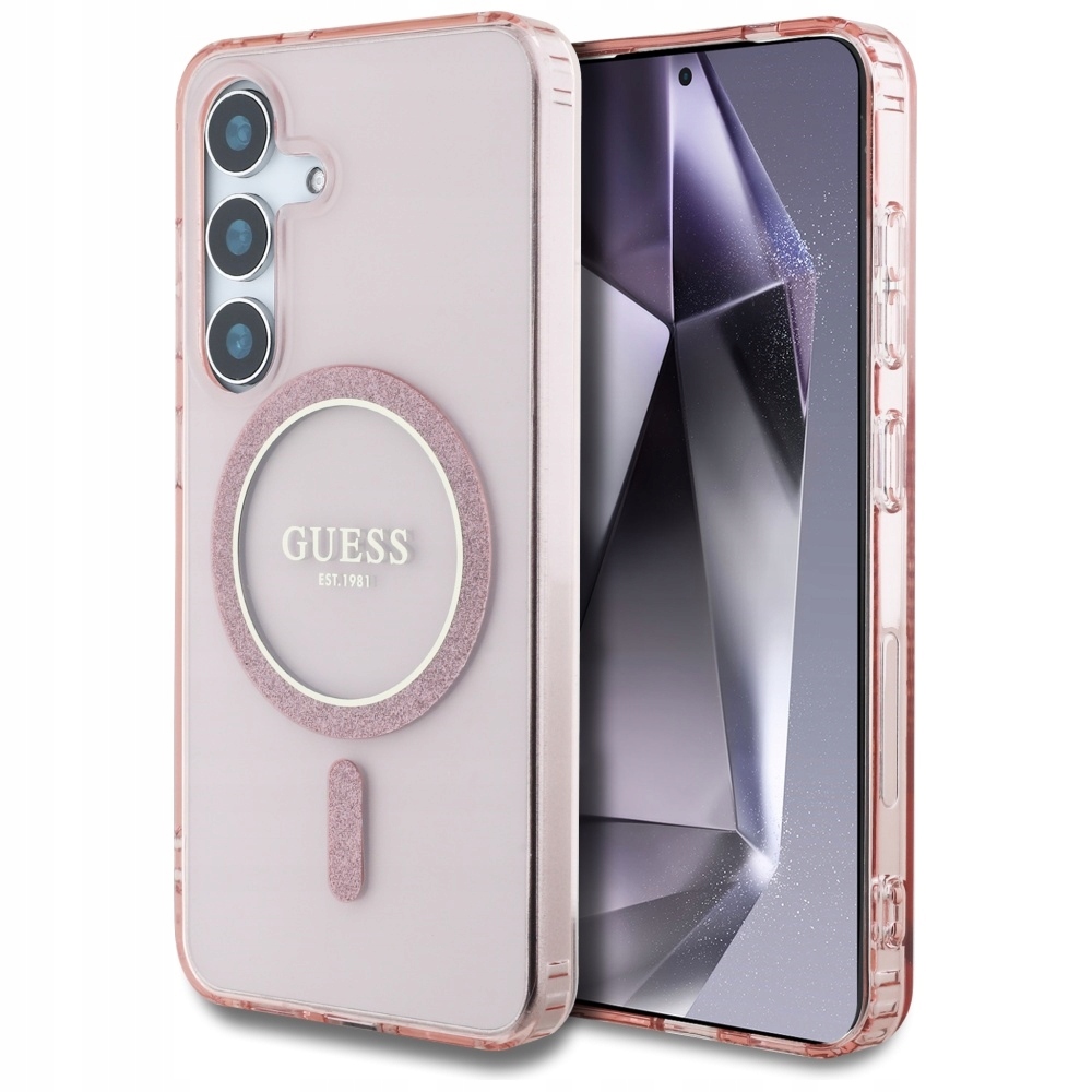 Guess Glitter MagSafe pouzdro Ženské kryt obal pro Galaxy S25 5G