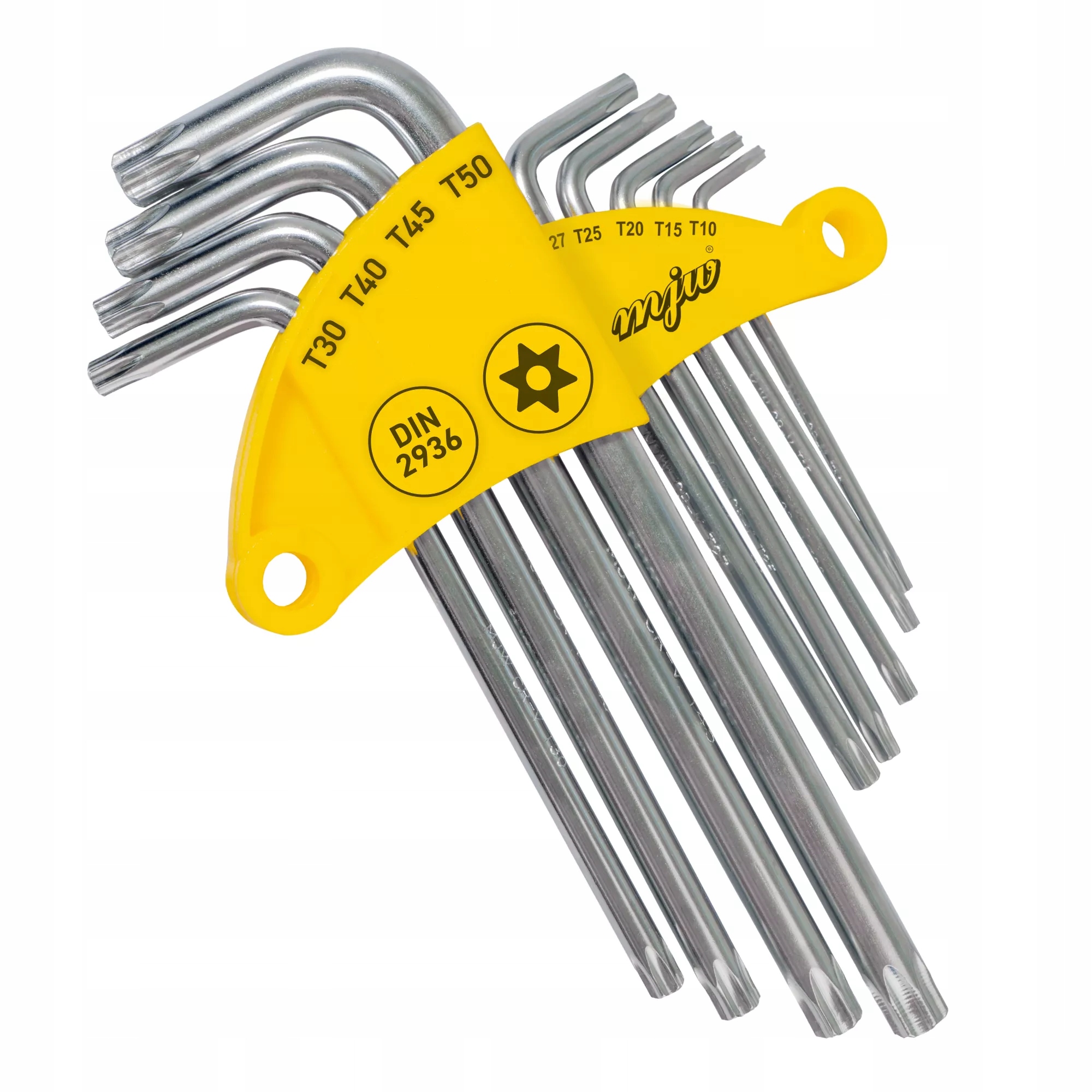 Mjw Zestaw imbusów kluczy Torx giętych z kulką Cr-V 9el. T10-T50 do śrub