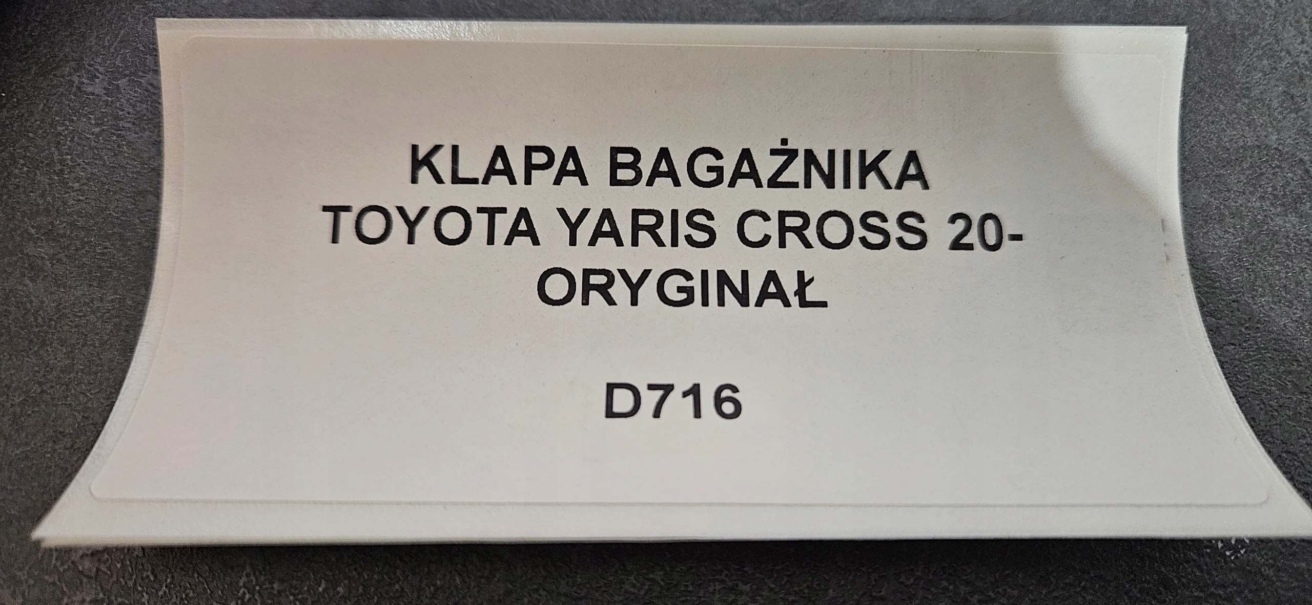 trunk door boot TOYOTA YARIS CROSS 20- original