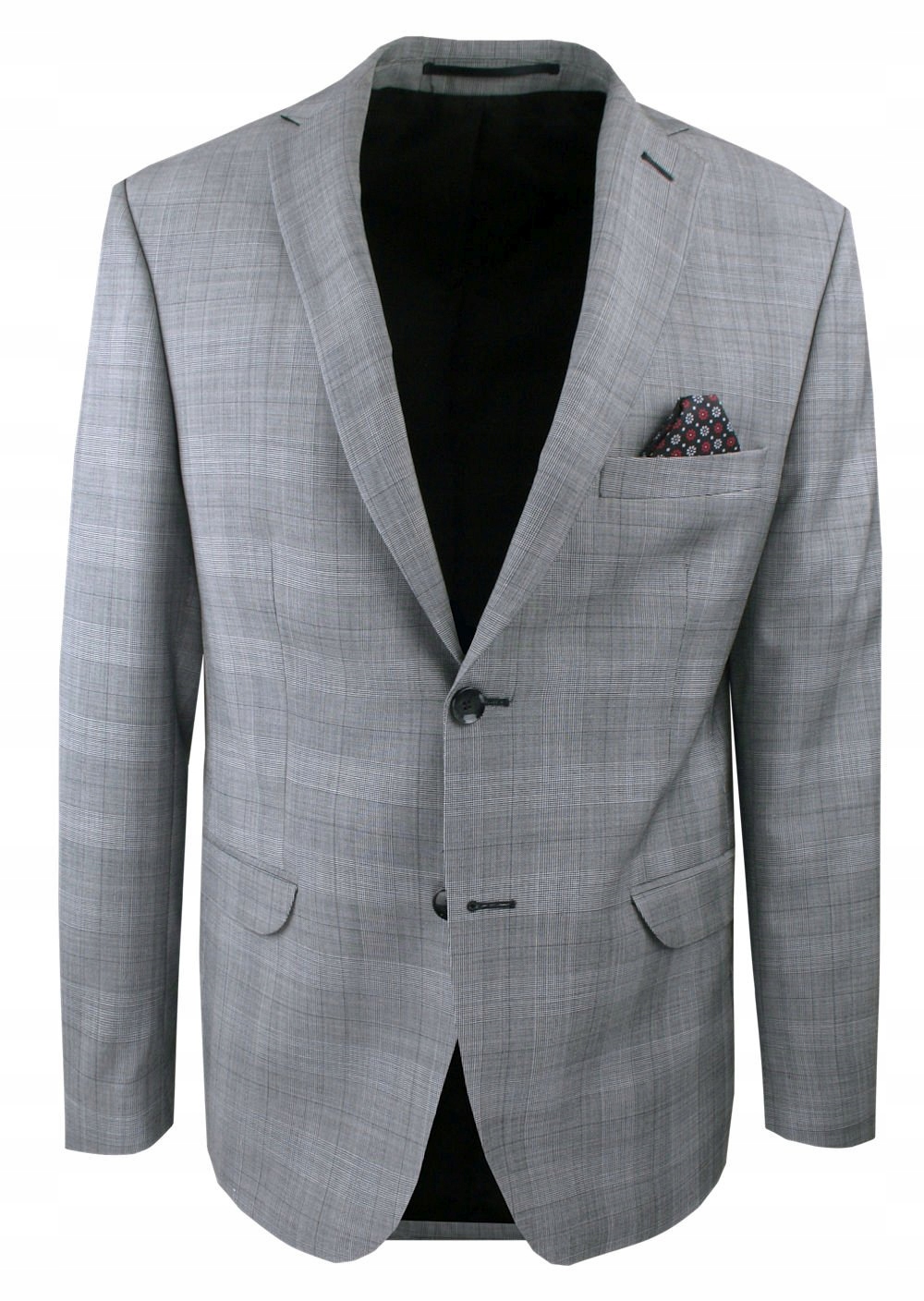 Lehká, vlněná Sako – Men'sfield – popelavá, jemná mřížka – 104/182