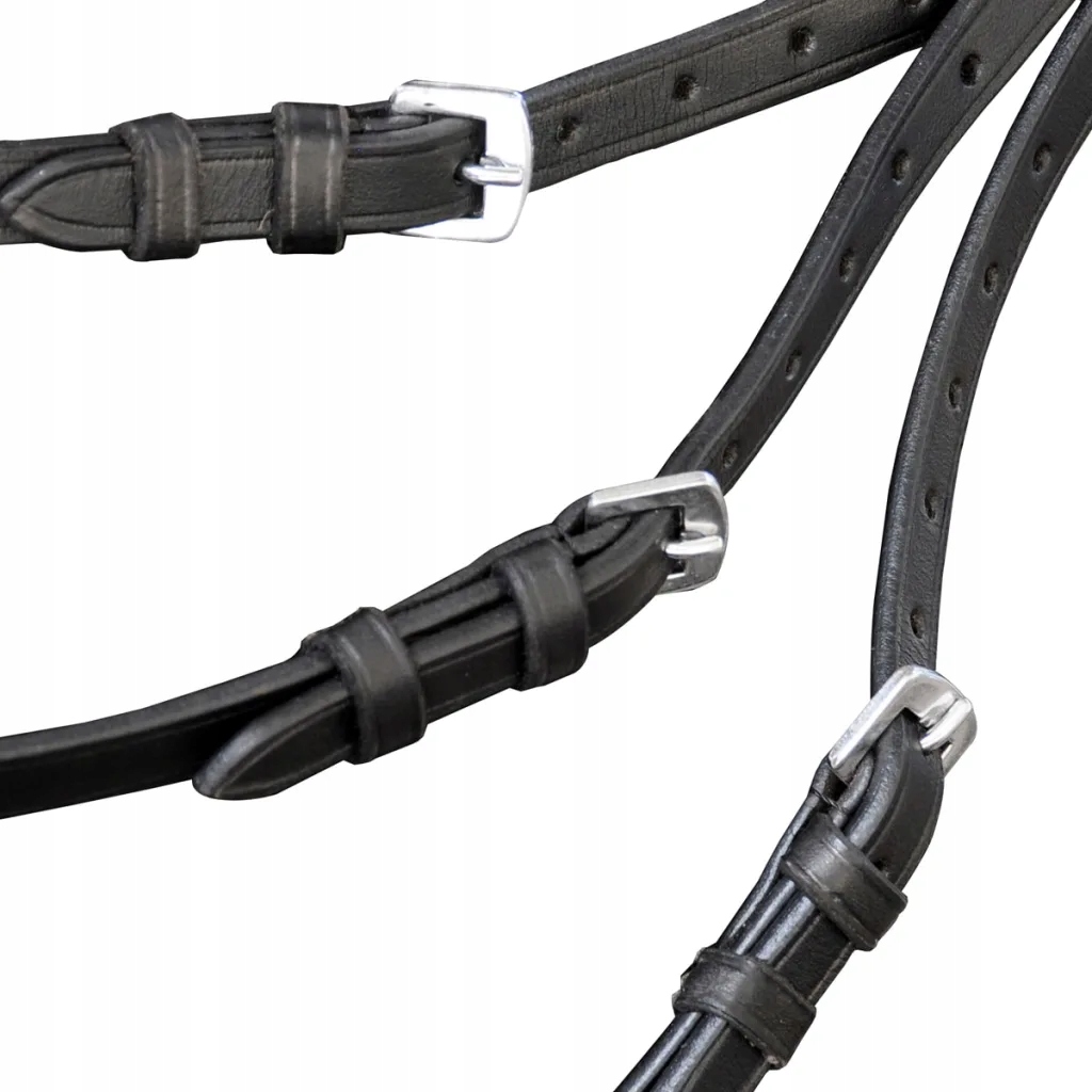 Skórzane ogłowie dla konia z wędzidłem i wodza Rozmiar 3 (full)