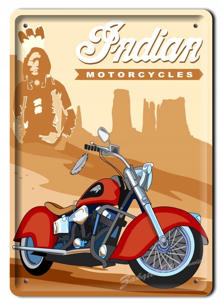 Harley Indian Metalowy Szyld Obrazek Retro #03454