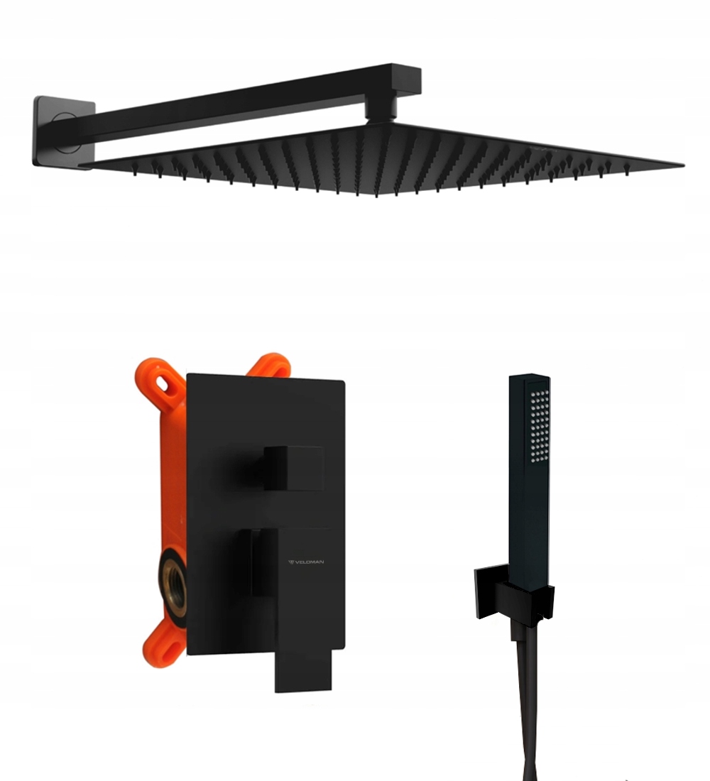 

Veldman Czarny Zestaw Podtynkowy Quadro