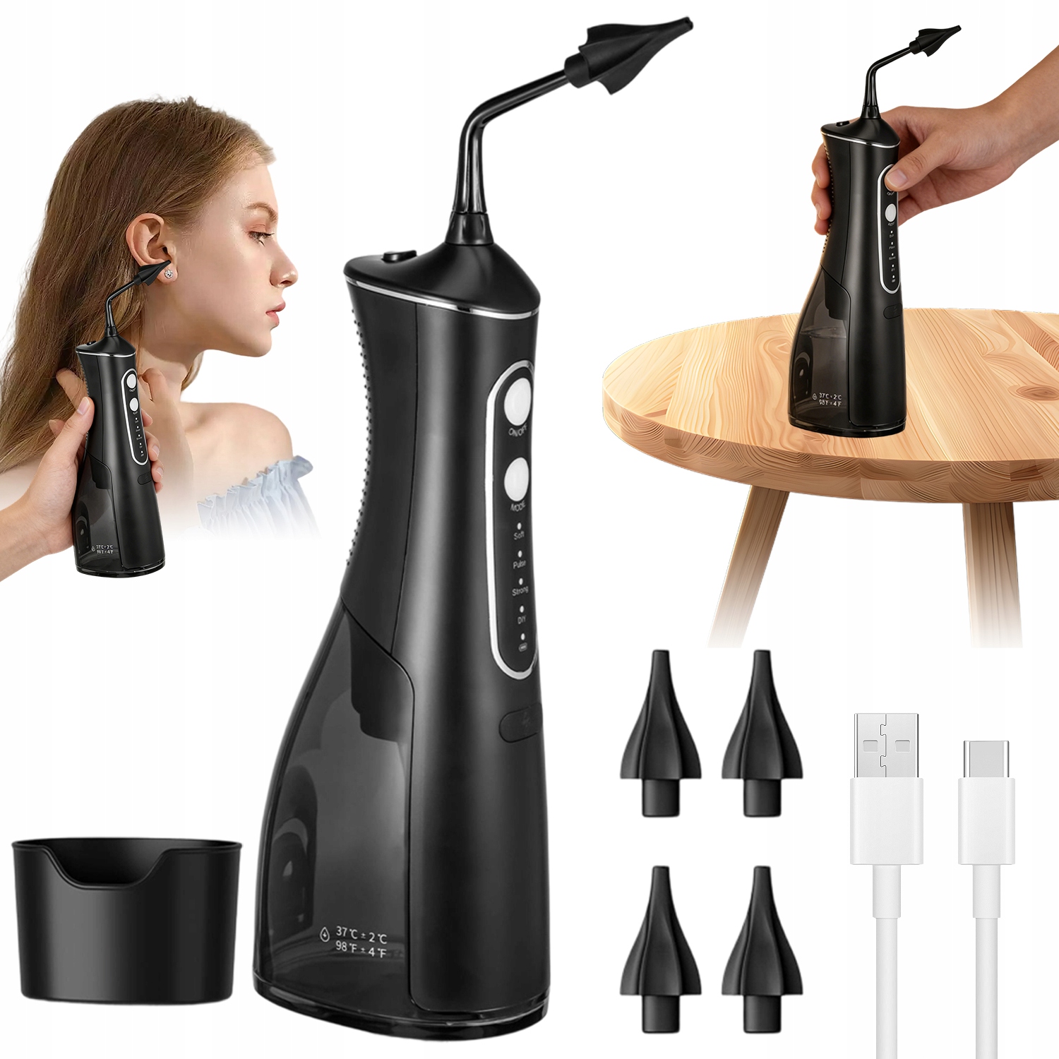 Irygator Do Czyszczenia Uszu Narzędzia Zestaw Z Regulacją Ciśnienia Wody