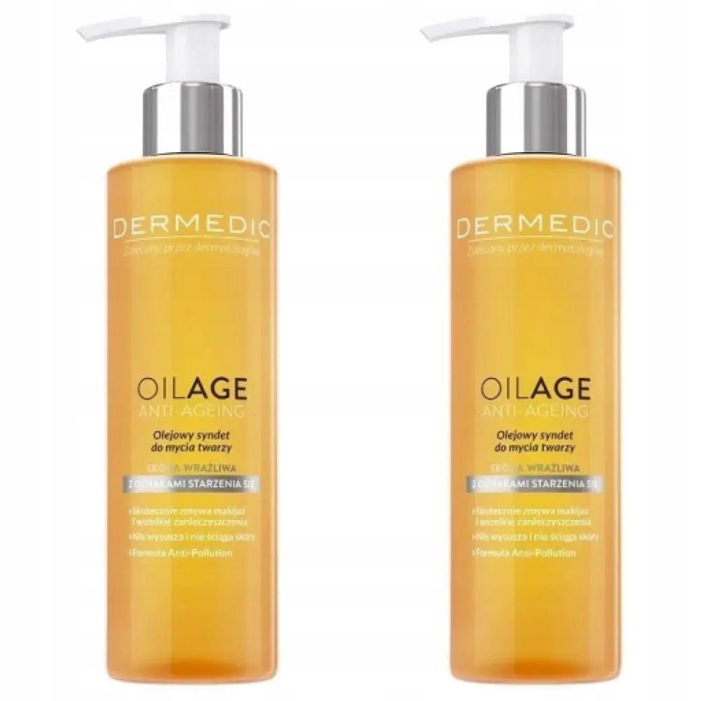 2x Dermedic Oilage Olejowy syndet do mycia twarzy, 200 ml
