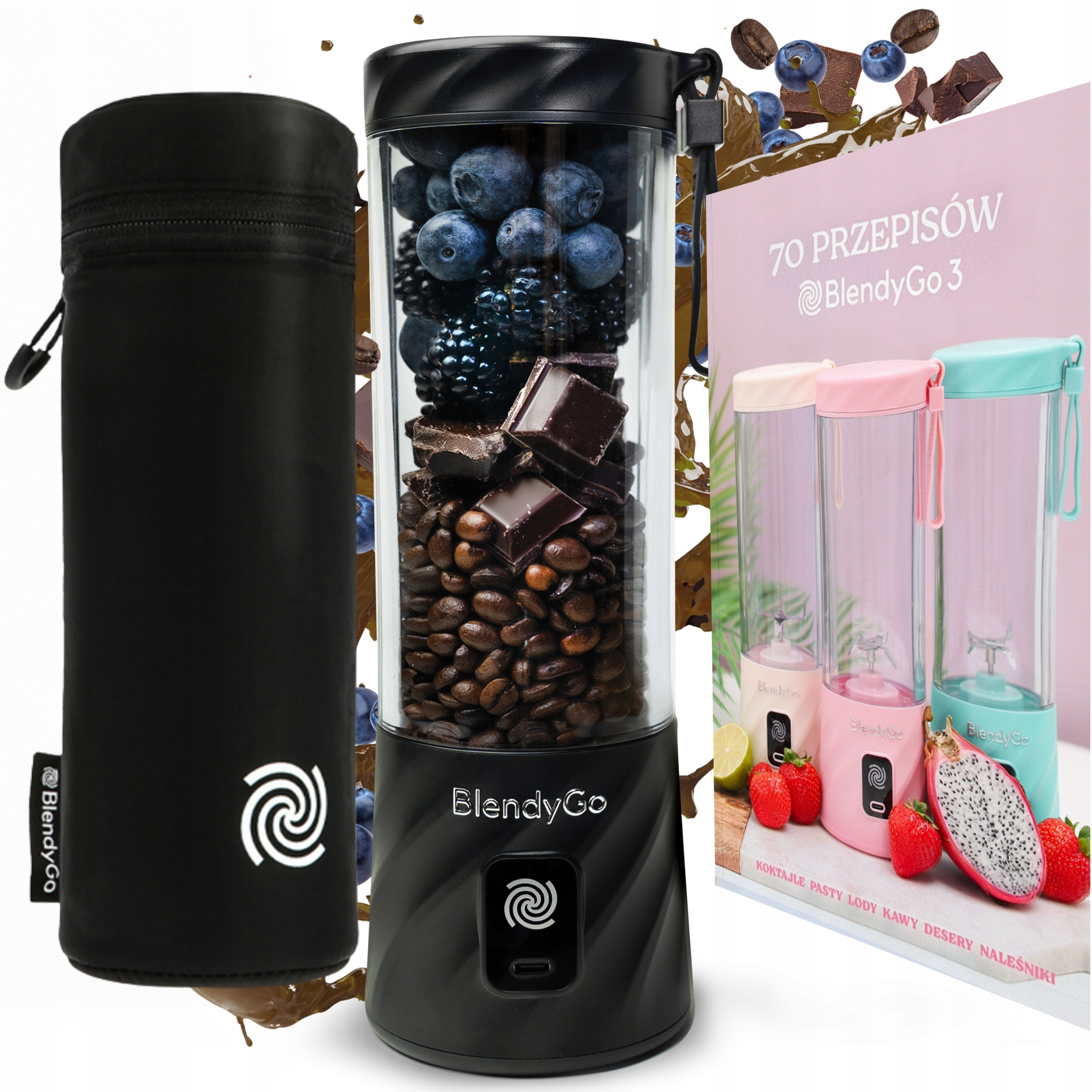 Set BlendyGo 3 Bezdrôtový Usb mixér Mixér Puzdro Kniha