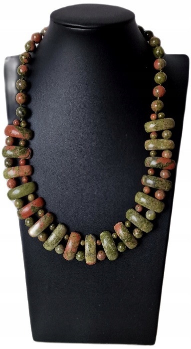 Unakit Jaspis Přírodní Náhrdelník Kleopatry Etnické Inspirace Harmonie