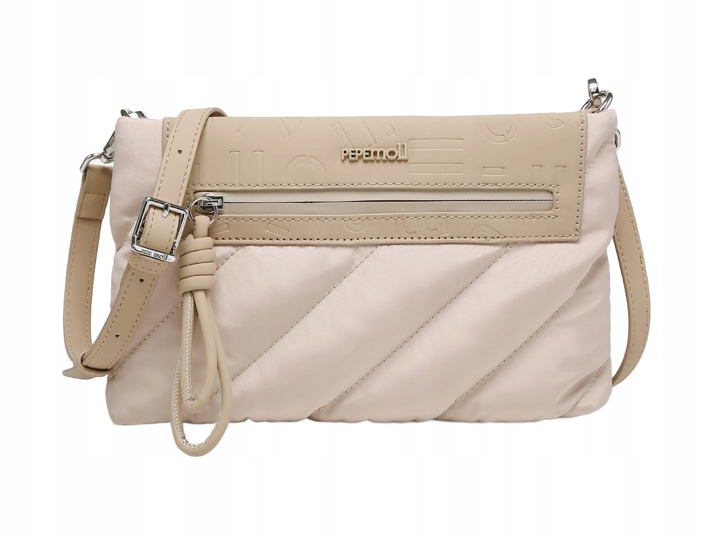 Béžová dámská kabelka přes rameno s prošíváním Pepe Moll 261102