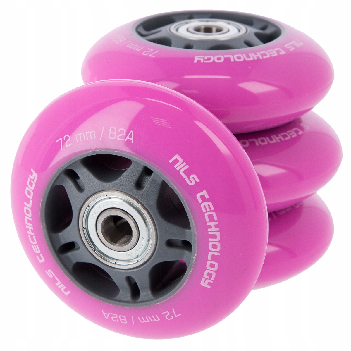 Pu 72x24 82A (4szt.) Różowe ABEC-7 (8szt.) Zestaw Nils Extreme