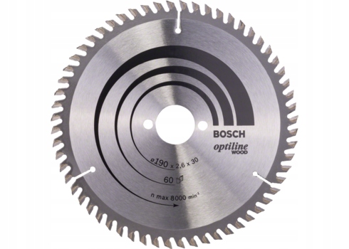 Pilový kotouč Optiline Wood 190 x 30 x 2,6 mm 60Z (2608641188) Bosch