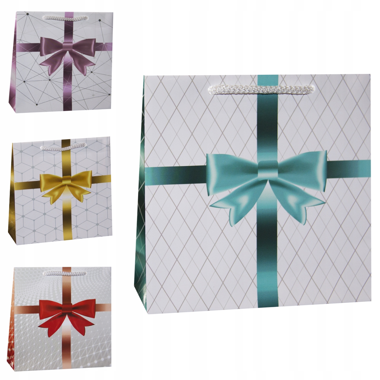 

torebki prezentowe wstążki 16x6x16cm mix 10 sztuk
