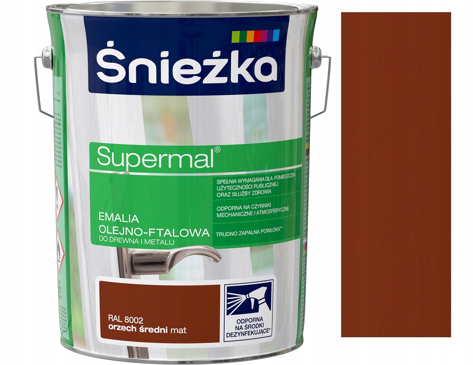 

Śnieżka Supermal Emalia Orzech Średni Mat 8002 0.8
