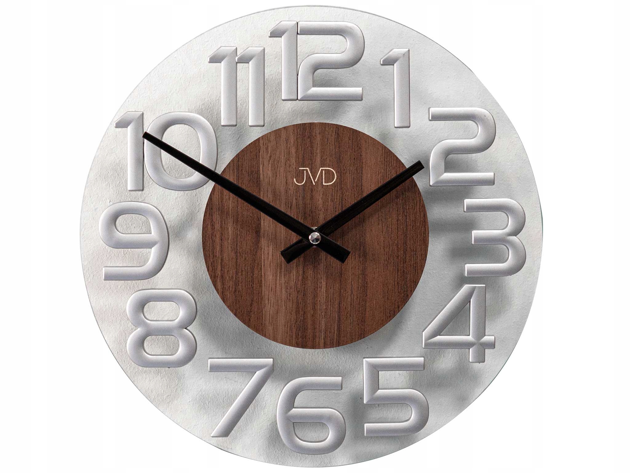 Hnedý Nástenný Hodinový Strojček Jvd HT098.4, Drevený/sklenený, Čitateľný, S Batériou