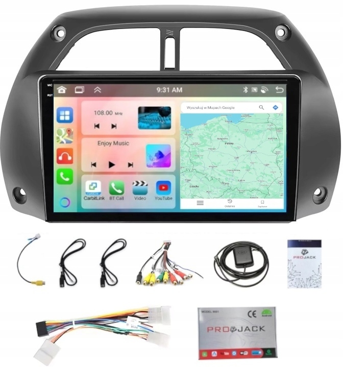 Rádio Navigace Android Toyota Rav 4 2001-2006 Carplay Wifi Usb 4GB 64GB