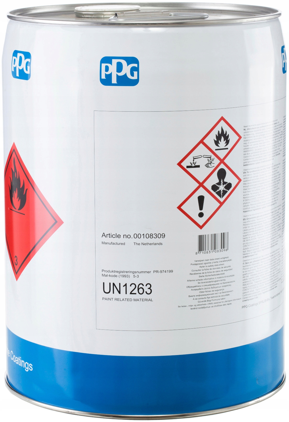 Thinner ředidlo pro polyuretanové barvy Solid a Ppg Sigma 20L