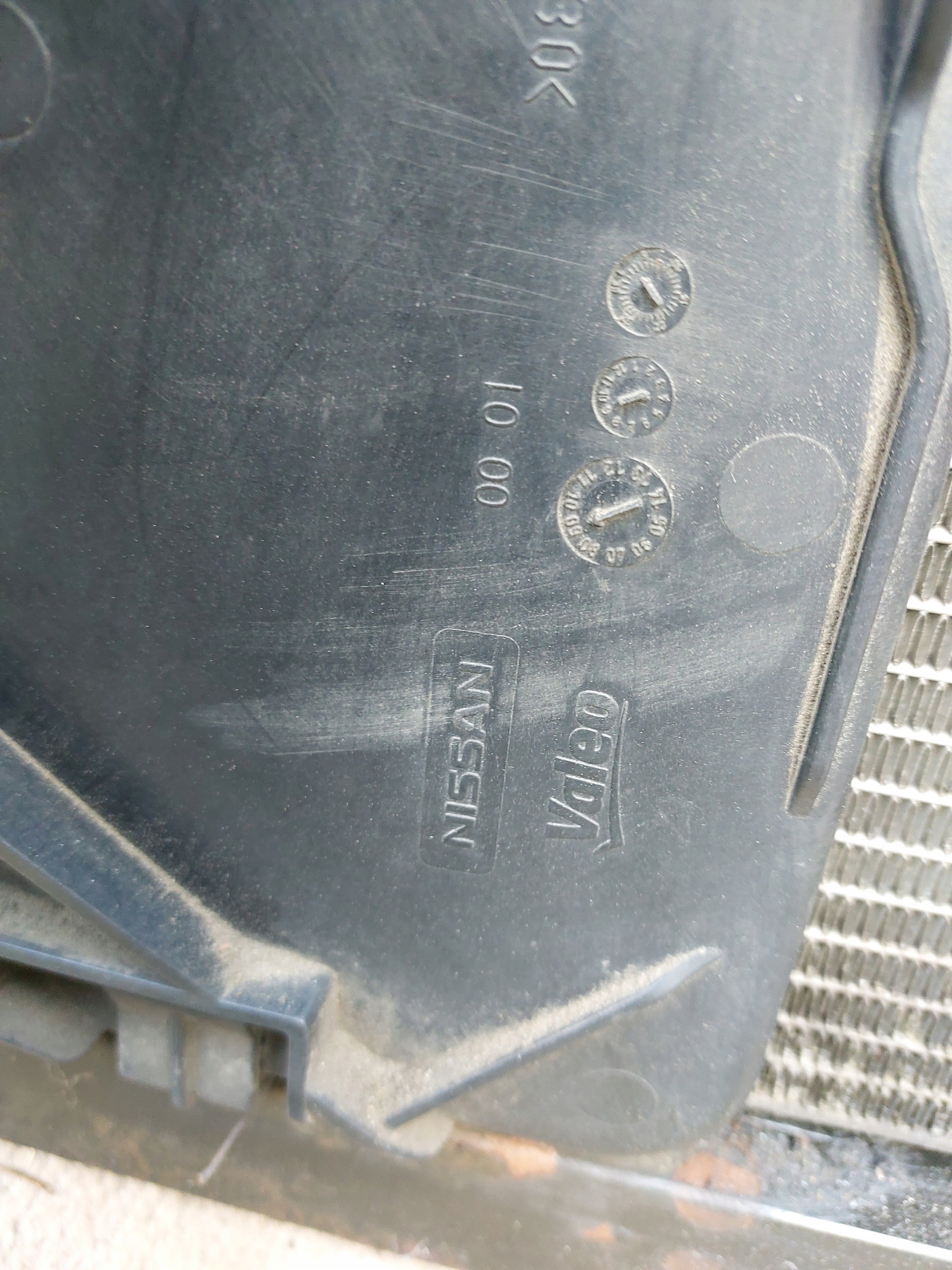 support panel for radiators NISSAN QASHQAI and J10 1.5DCI before LIFT