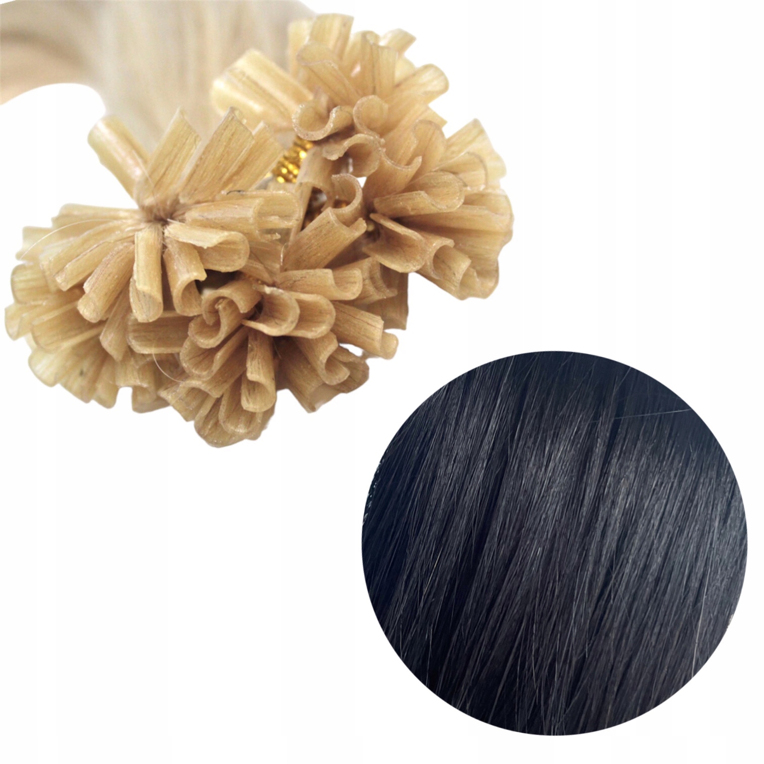 100/40 CM Remy Pramínky Keratin Přírodní Vlasy #1
