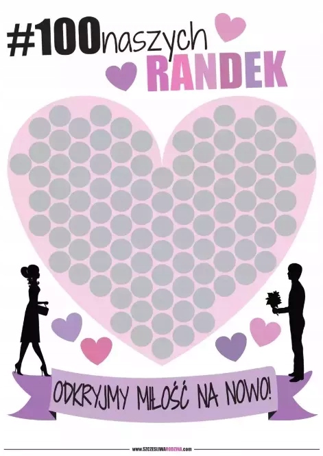 Plakát se stíracím losem pro páry #100našich rande