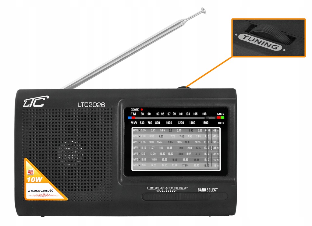 RADIO RETRO PRZENOŚNE NA BATERIE I AKUMULATOR FM "WILGA" Kod producenta LXLTC2026