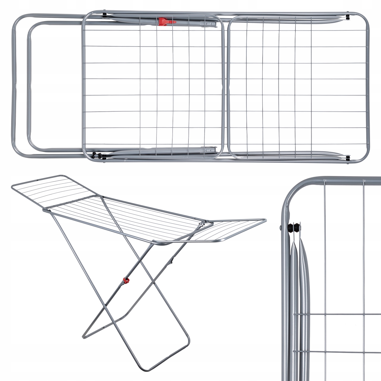 Sušák Na Prádlo Skládací Na Balkon Velká 18 m Stříbrná