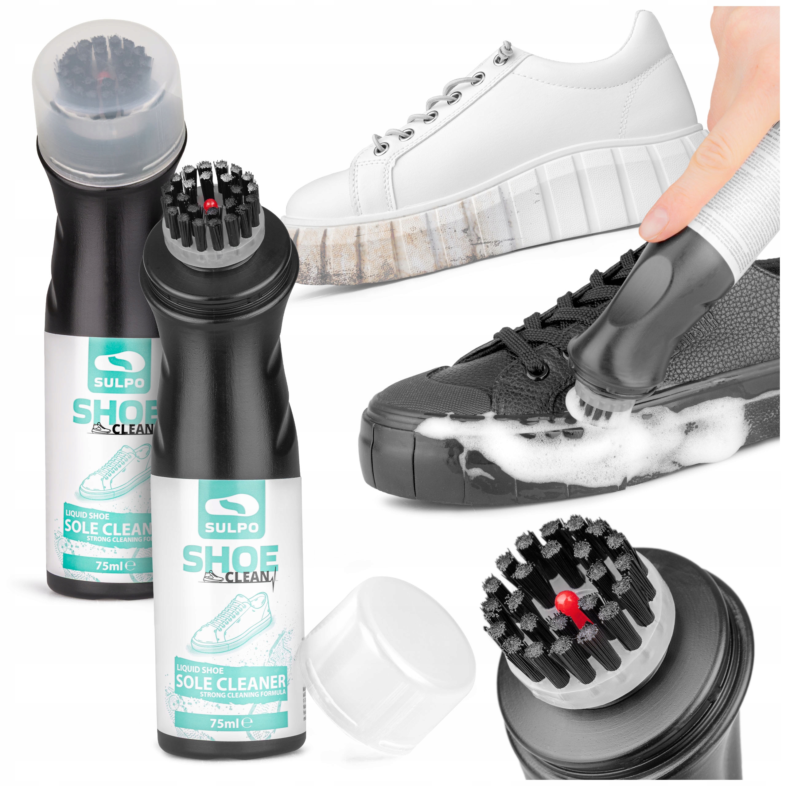 2 x Silný čisticí přípravek na podrážky šampon na boty Čistící