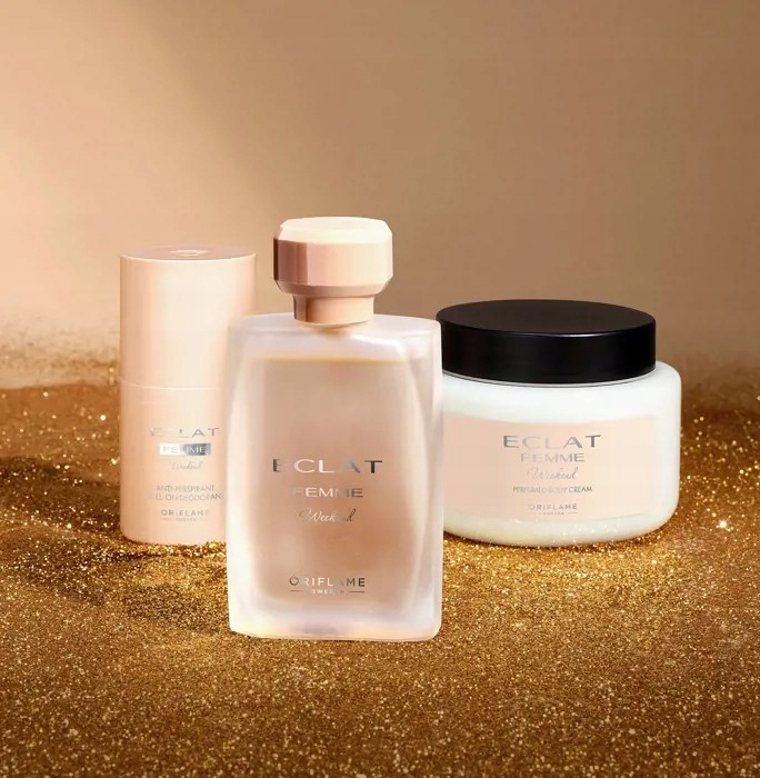 Oriflame Sada Eclat Femme Weekend toaletní voda, krém a mini sprej