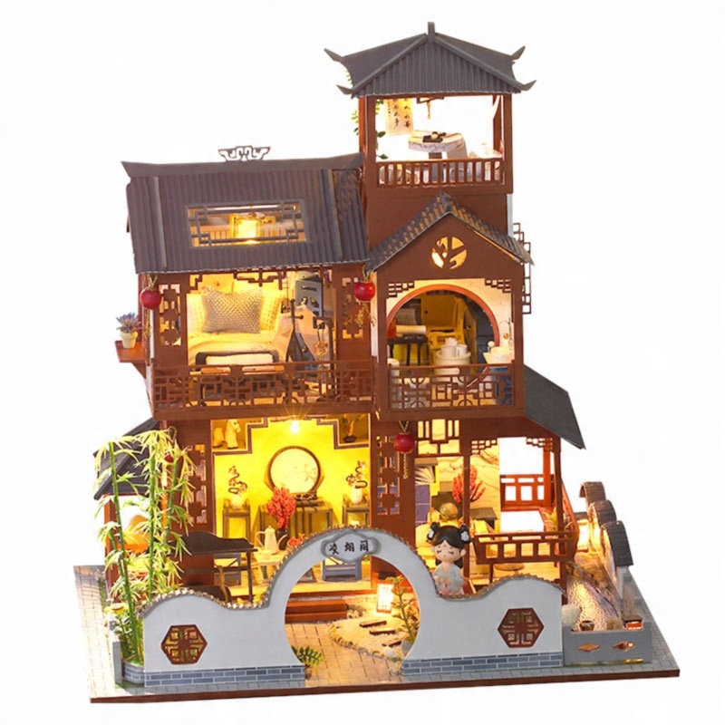 

Miniaturowy Domek Diy Japoński Pałac 3D Led