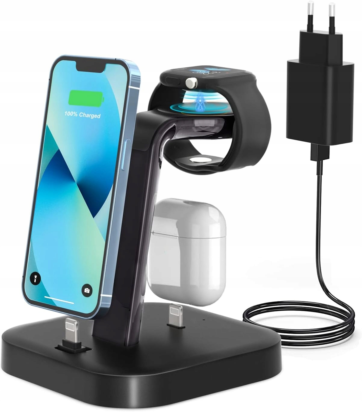 BEZPRZEWODOWA STACJA ŁADOWARKA DO APPLE 3W1