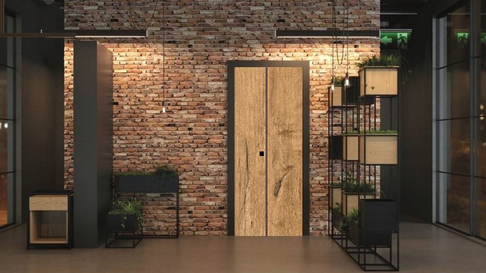 DRZWI SKŁADANE ŁAMANE - LOFT DOOR - CZARNE PCV