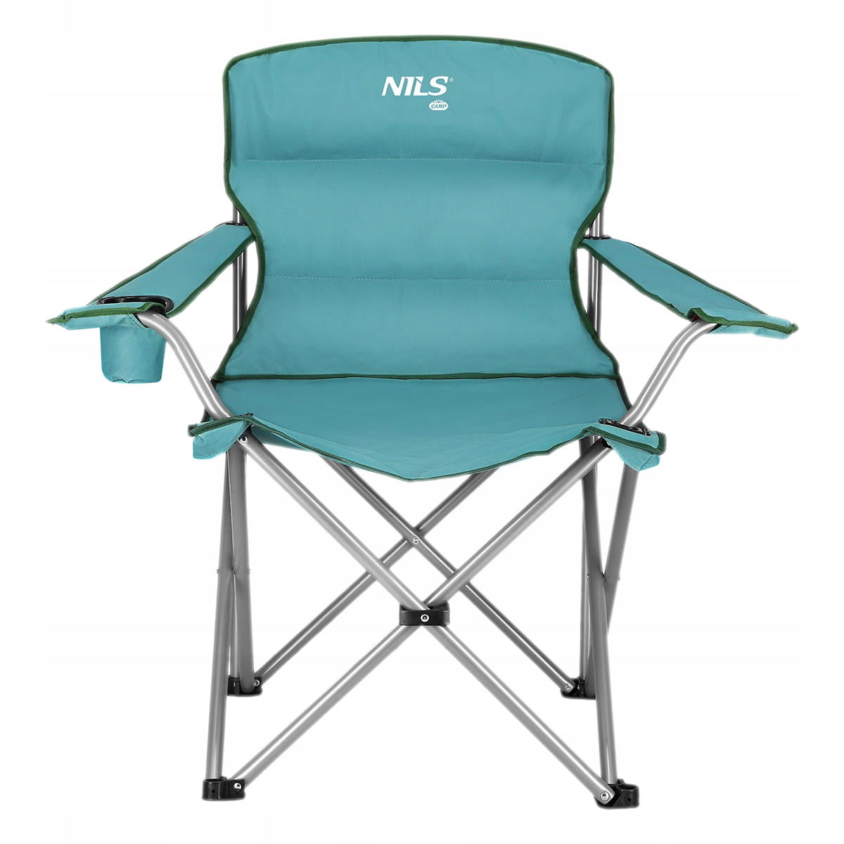Krzesło Turystyczne z Oparciem Nils Camp NC3079 Składane Wędkarskie Zielone