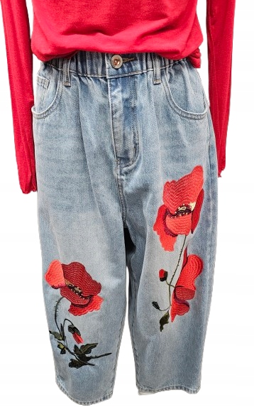 Stylové Džíny Typu Mom Fit S Výšivkou – Maki – Wendy Trendy Premium Italia