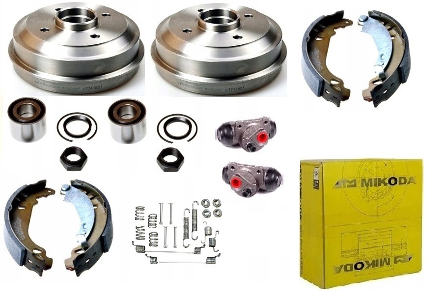 Bubny čelisti ložiska válce Peugeot 206 Zadní 180 mm bez Abs s podporou
