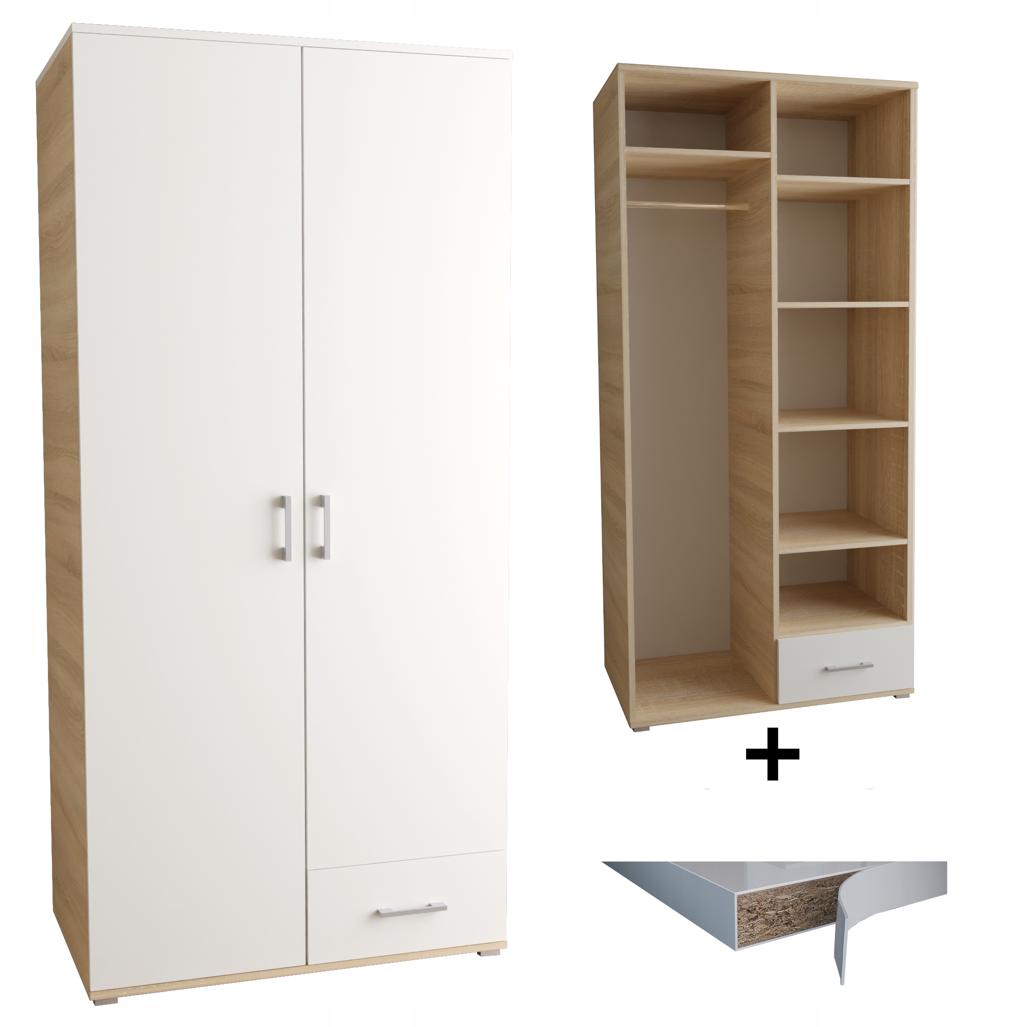 Skříň 80 CM sonoma bílá s prémiovou dýhou