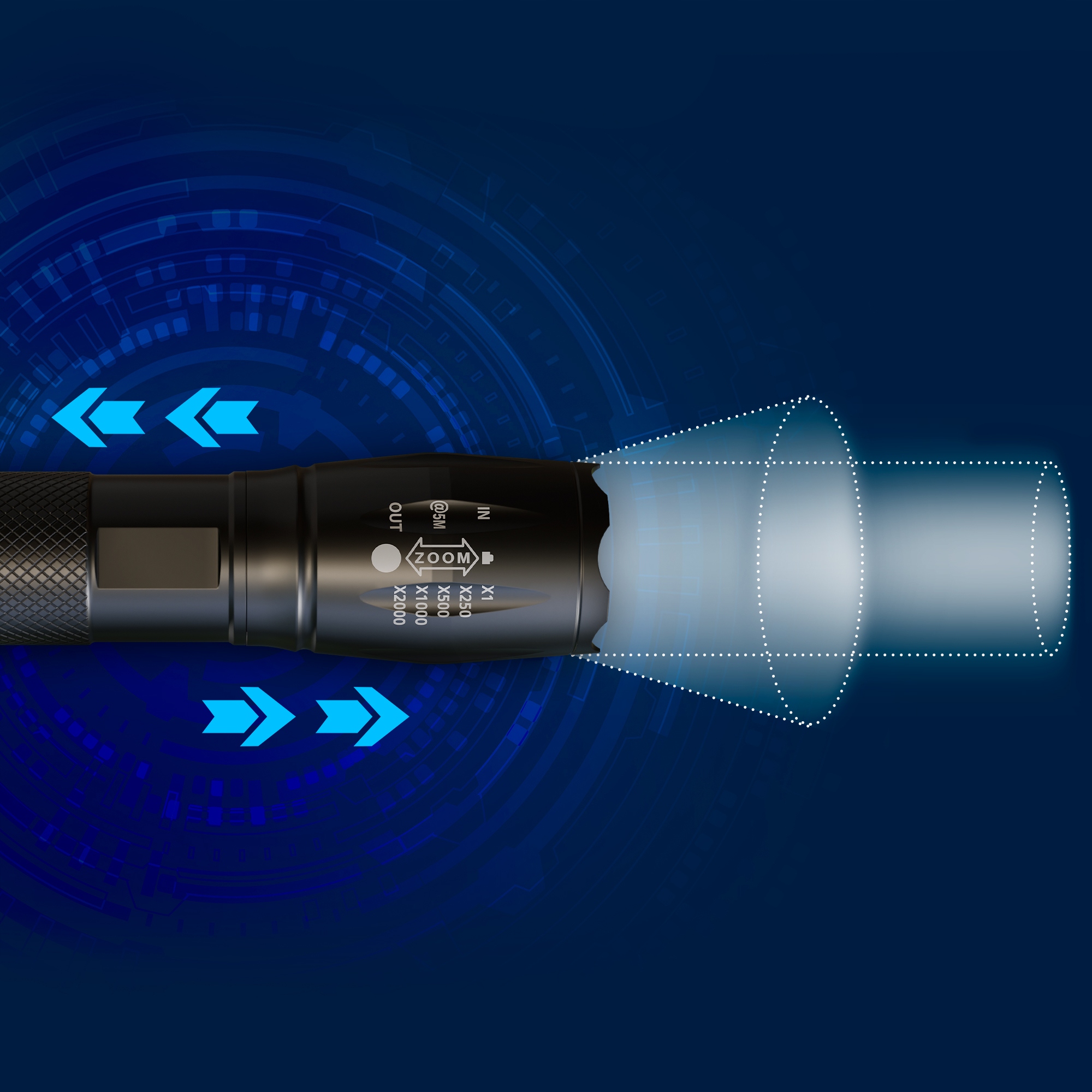 LATARKA WOJSKOWA TAKTYCZNA SUPER MOCNA USB ZOOM Kod producenta EX.30684