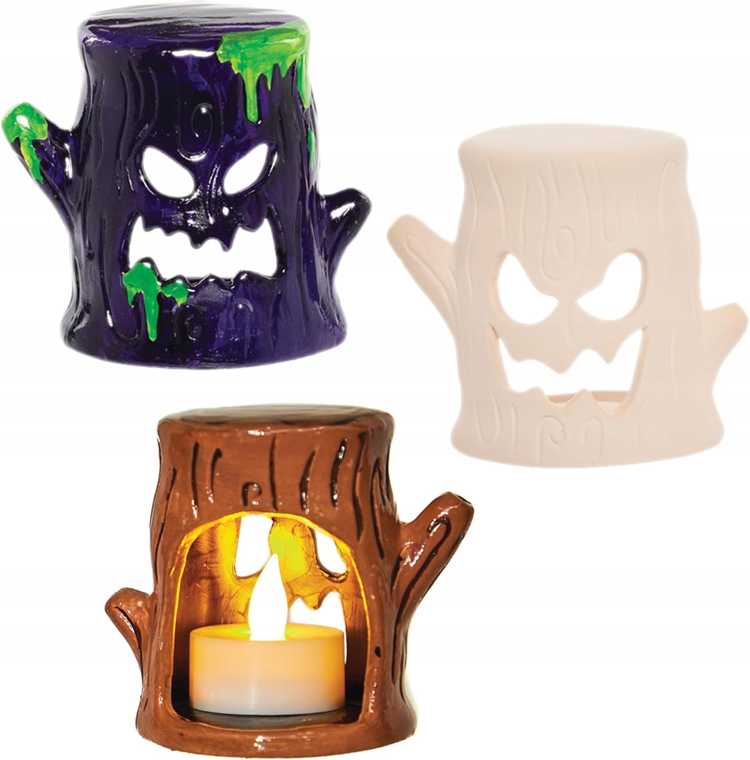 Halloweenské Svíceny Strom 3 Ks Ruční Výroba Pro Děti Dekorace Stolu Diy