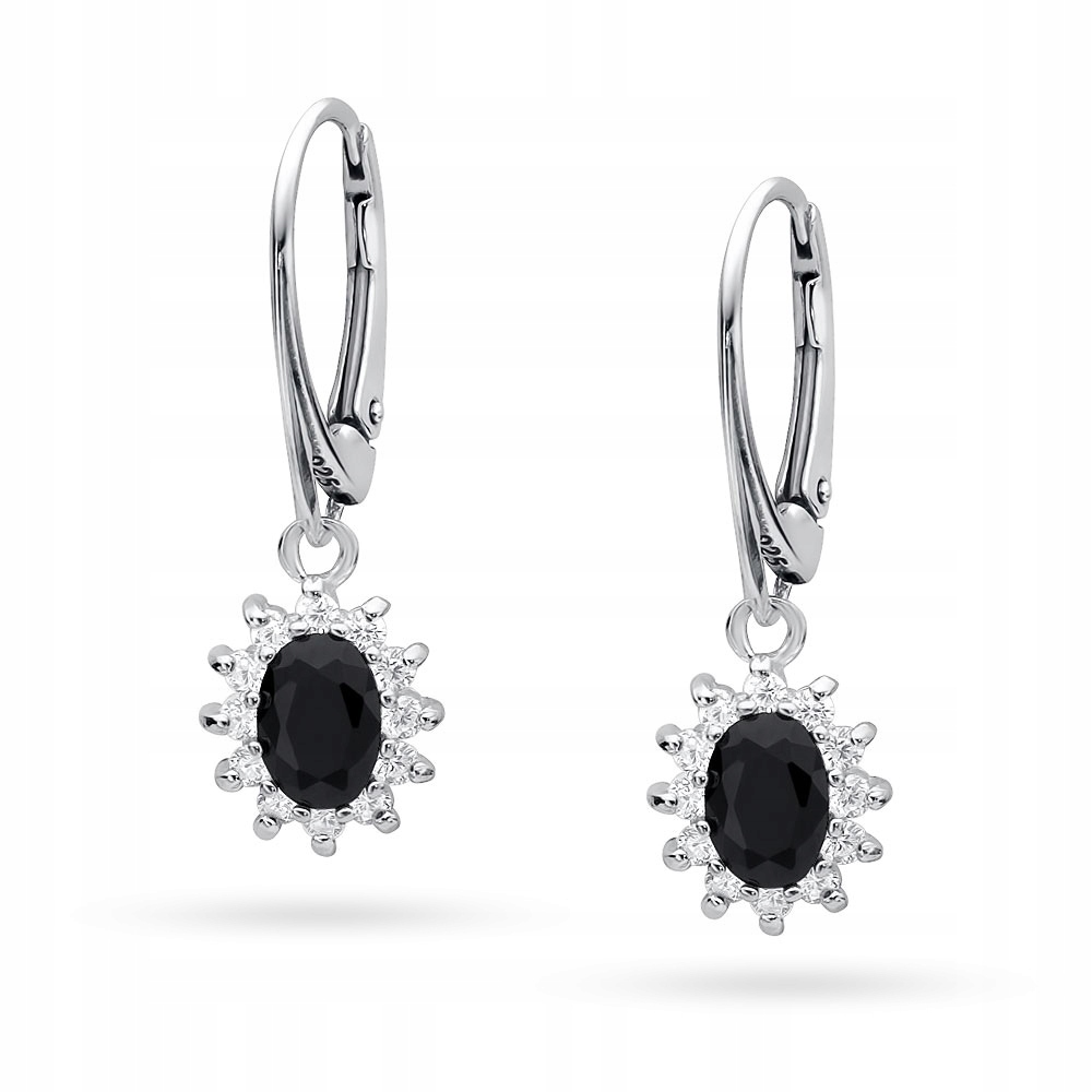 Stříbrné Náušnice 925 Závěsné Markýzy Se Zirkony