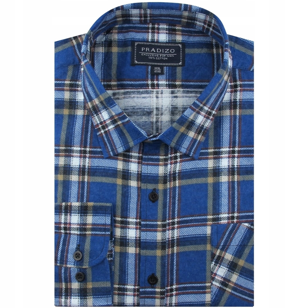 Duża Flanelowa Koszula Męska na co dzień do pracy Duże rozmiary J013