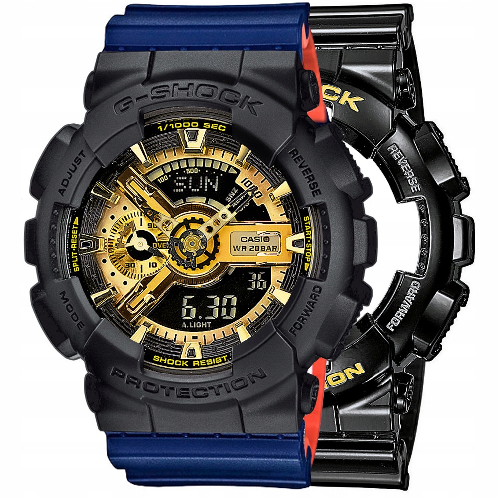Zestaw G-shock GA-110GB-1AER Czarny Niebieski