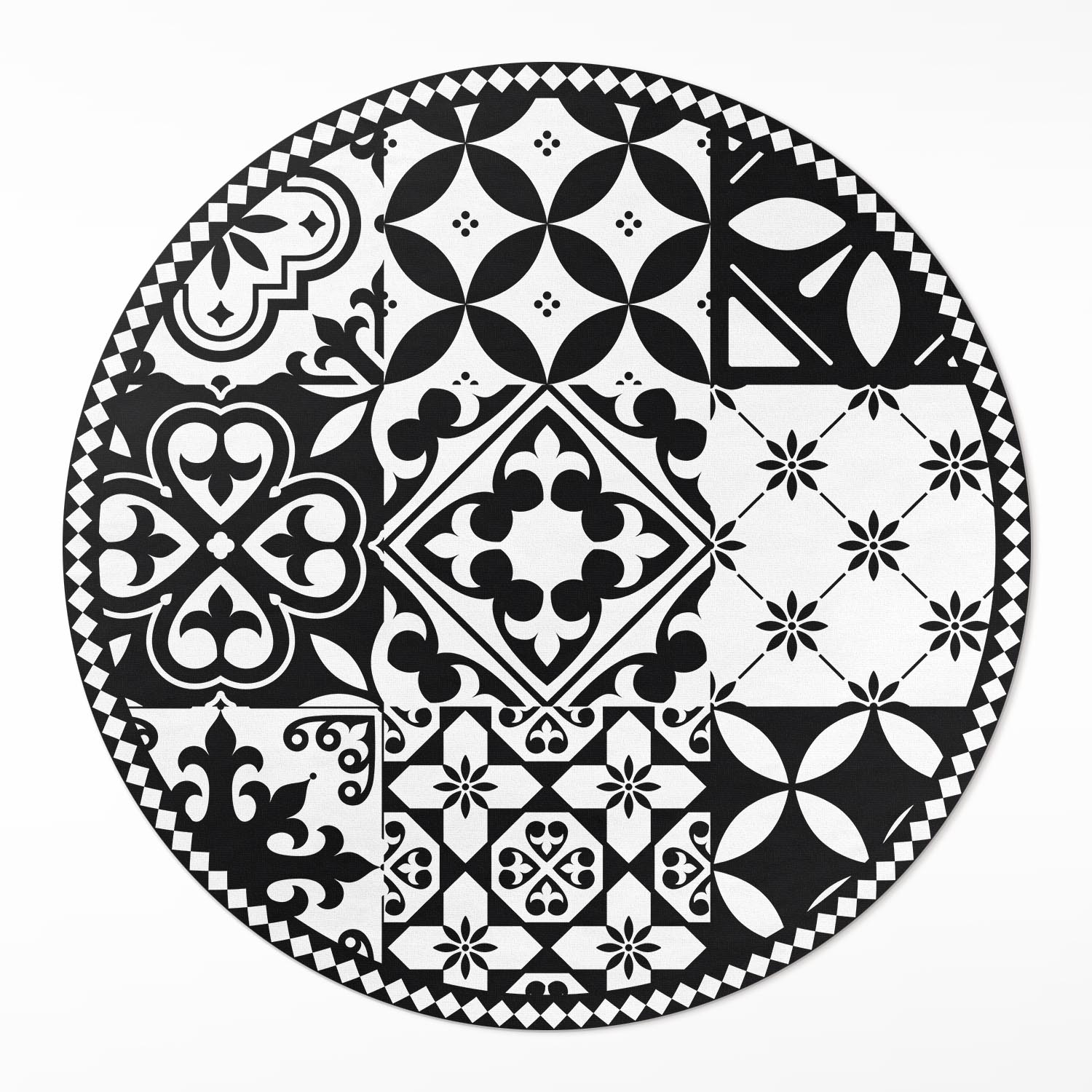Vnitřní vinylový Kulatý Koberec ⌀ 120 cm Monochromatické ozdobné dlaždice