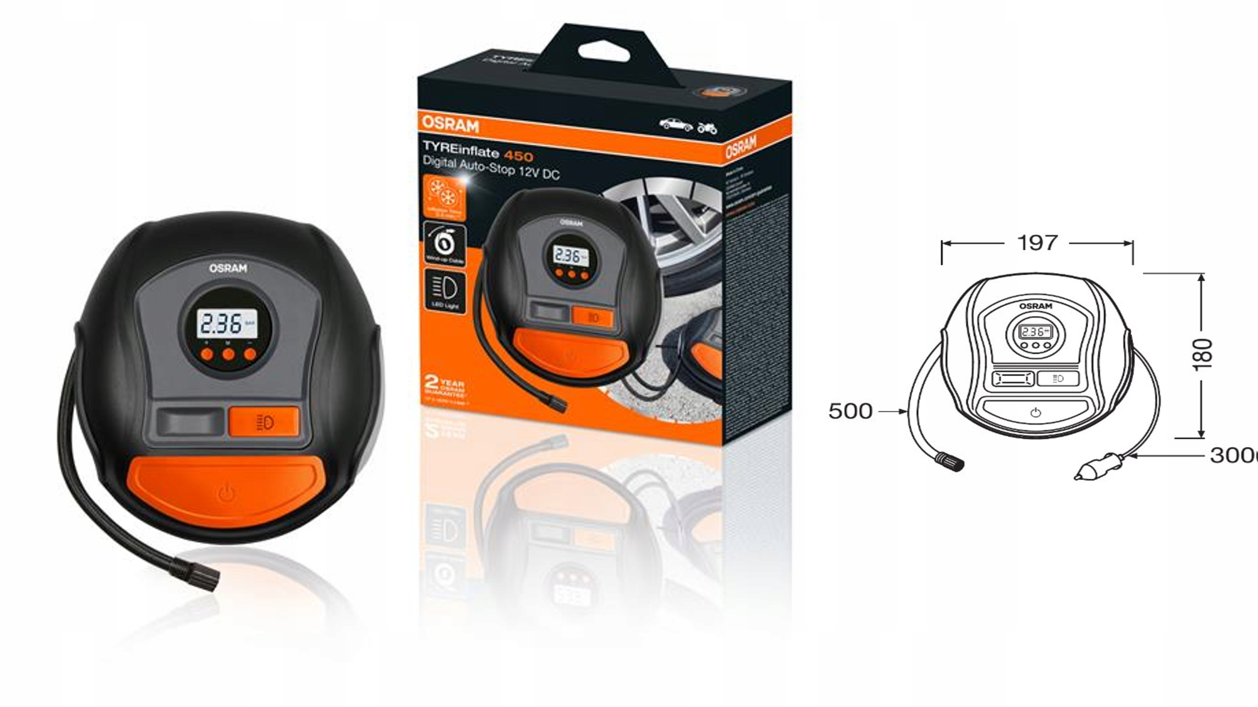 КОМПРЕССОР ДЛЯ НАКАЧИВАНИЯ ШИН OSTRAM