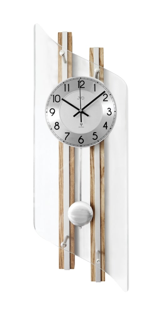 Rádiom riadené kyvadlové sklenené hodiny Jvd NR22029/78, 70cm