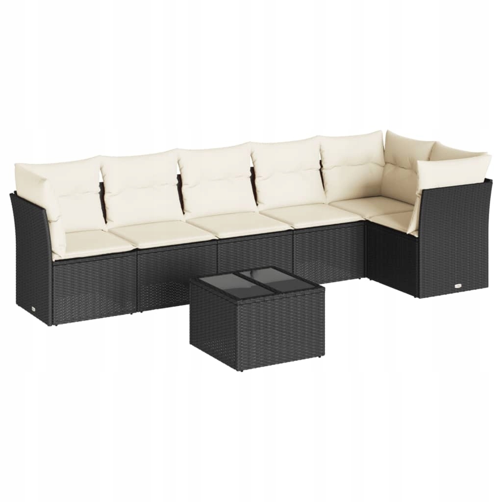Set zahradního nábytku plast vidaXL černý 7 el.